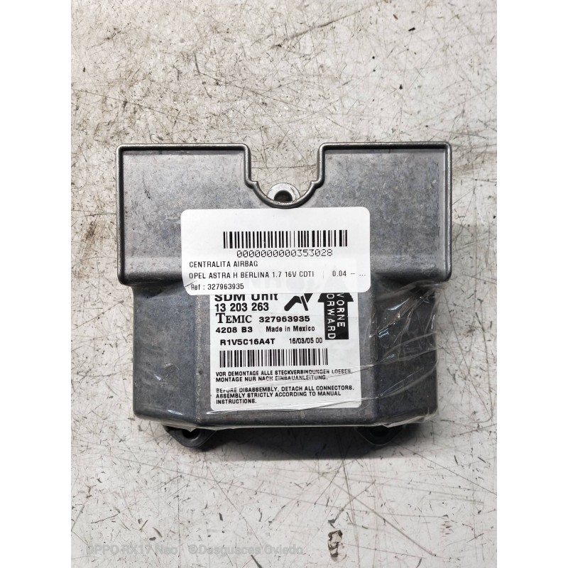 Recambio de centralita airbag para opel astra h berlina 1.7 16v cdti referencia OEM IAM 327963935 13203263 