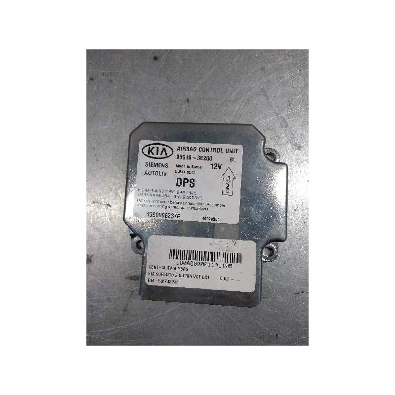 Recambio de centralita airbag para kia sorento 2.5 crdi vgt ex1 referencia OEM IAM 5WK43245 959103E200 45S0008337F 40020504