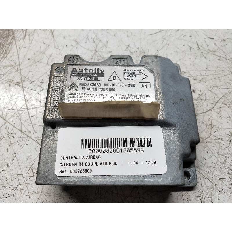 Recambio de centralita airbag para citroen c4 coupe vtr plus referencia OEM IAM 603725800 9662643680 654634