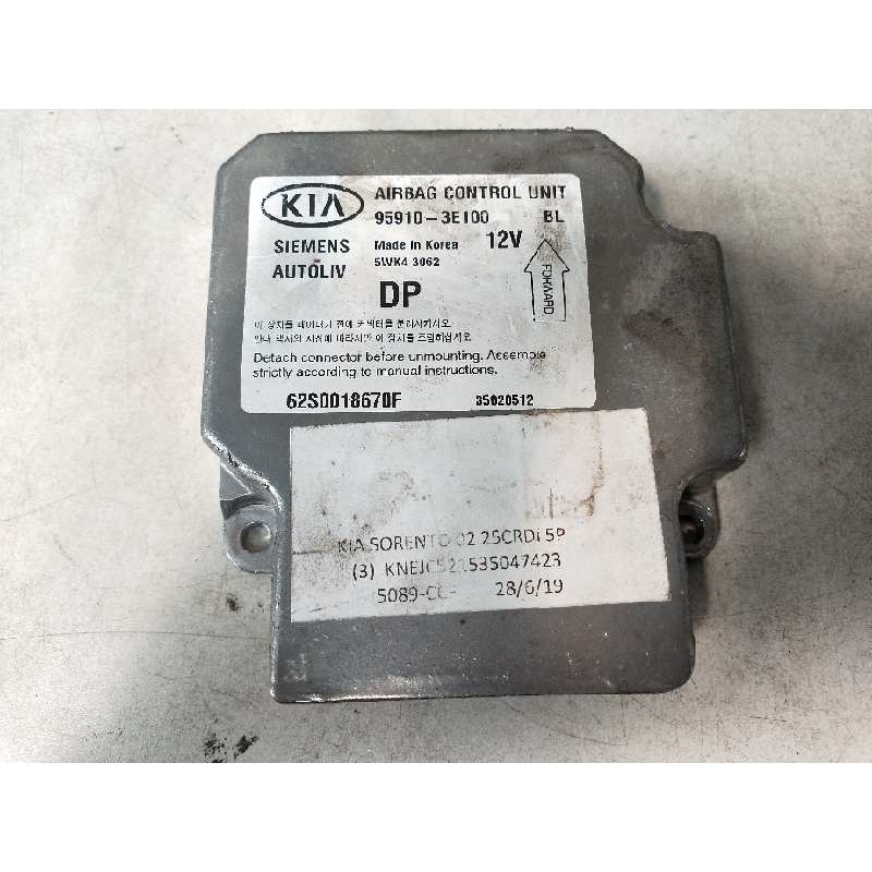 Recambio de centralita airbag para kia sorento 2.5 crdi cat referencia OEM IAM 5WK43062 959103E100 62S0018670F