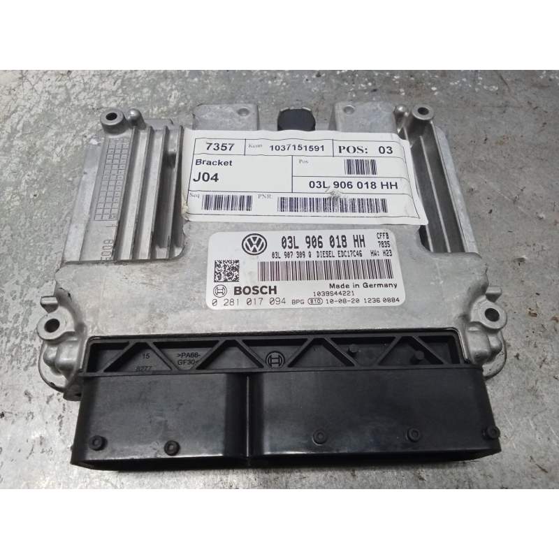 Recambio de centralita motor uce para volkswagen sharan (7n1, 7n2) 2.0 tdi referencia OEM IAM 03L906018HH 0281017094 