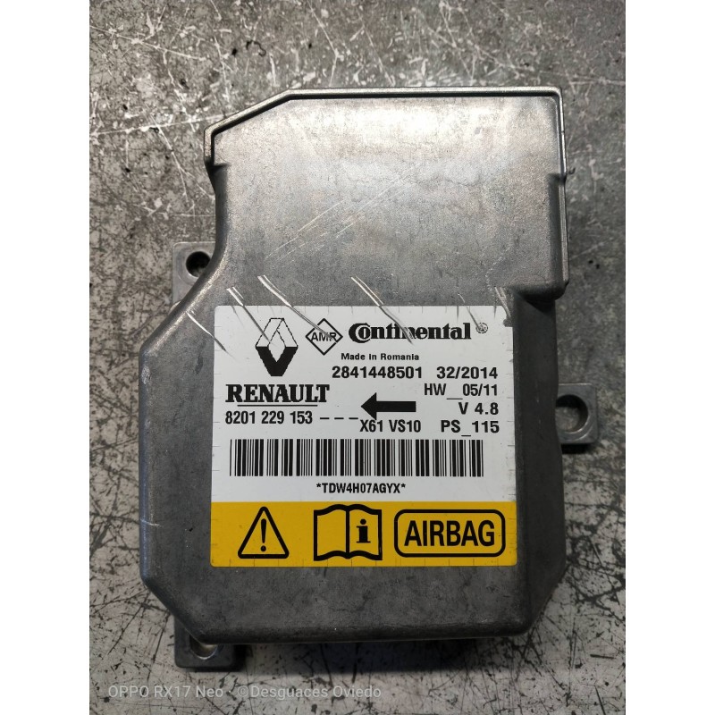 Recambio de centralita airbag para renault kangoo 1.5 dci diesel fap referencia OEM IAM 8201229153  