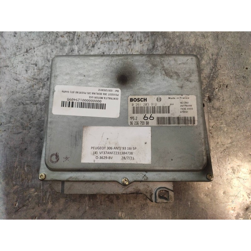 Recambio de centralita motor uce para peugeot 306 berlina 3/5 puertas (s1) graffic referencia OEM IAM 0261203912 9623675980 