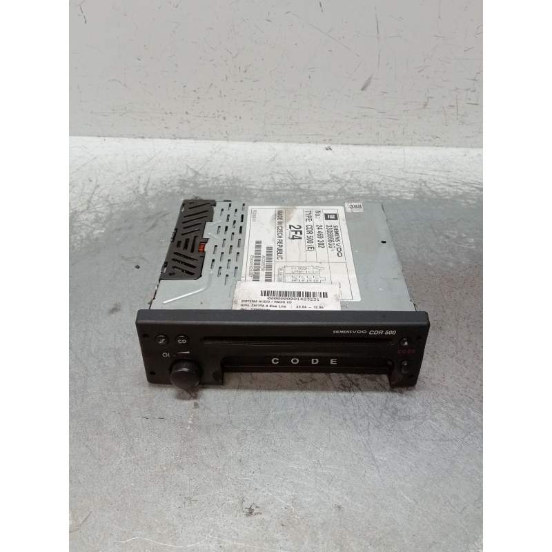 Recambio de sistema audio / radio cd para opel zafira a blue line referencia OEM IAM 330886636 24469302 