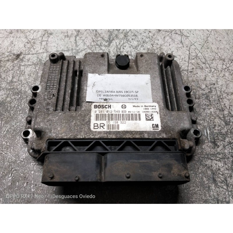 Recambio de centralita motor uce para opel zafira b cosmo referencia OEM IAM 0281012549 55198922 BR