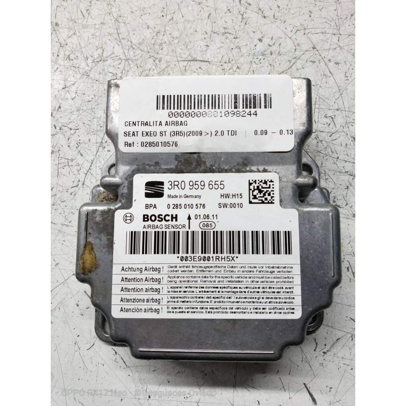 Recambio de centralita airbag para seat exeo st (3r5)(2009>) 2.0 tdi referencia OEM IAM 0285010576 3R0959655 