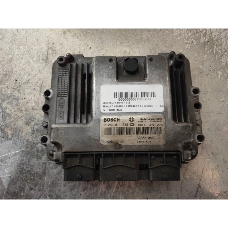 Recambio de centralita motor uce para renault megane ii familiar 1.9 dci diesel referencia OEM IAM 0281011549 8200310863 8200370