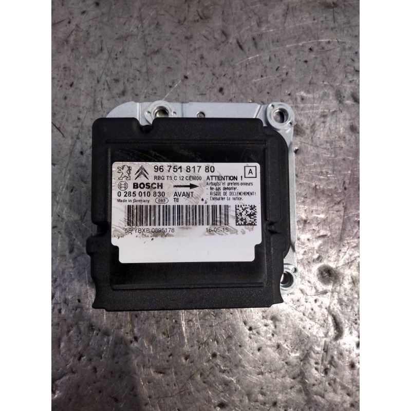 Recambio de centralita airbag para peugeot 3008 1.6 hdi fap cat (9hz / dv6ted4) referencia OEM IAM 0285010830 9675181780 