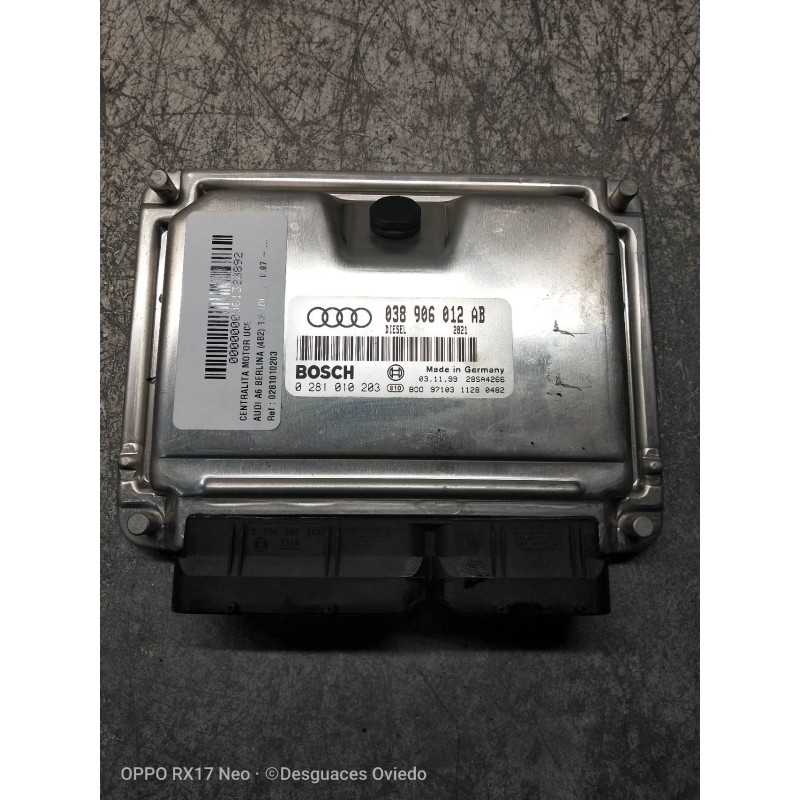 Recambio de centralita motor uce para audi a6 berlina (4b2) 1.9 tdi referencia OEM IAM 0281010203 038906012AB 