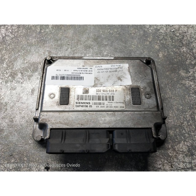 Recambio de centralita motor uce para seat ibiza (6l1) fresh referencia OEM IAM 5WP4019605 03E906033P 