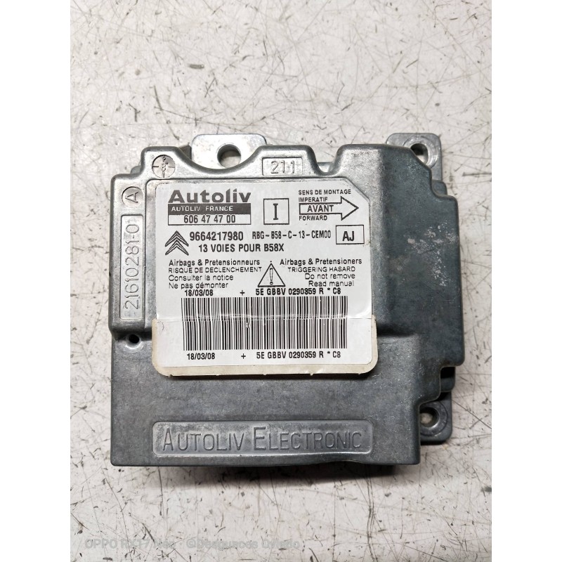 Recambio de centralita airbag para citroen c4 grand picasso sx referencia OEM IAM 606474700 9664217980 