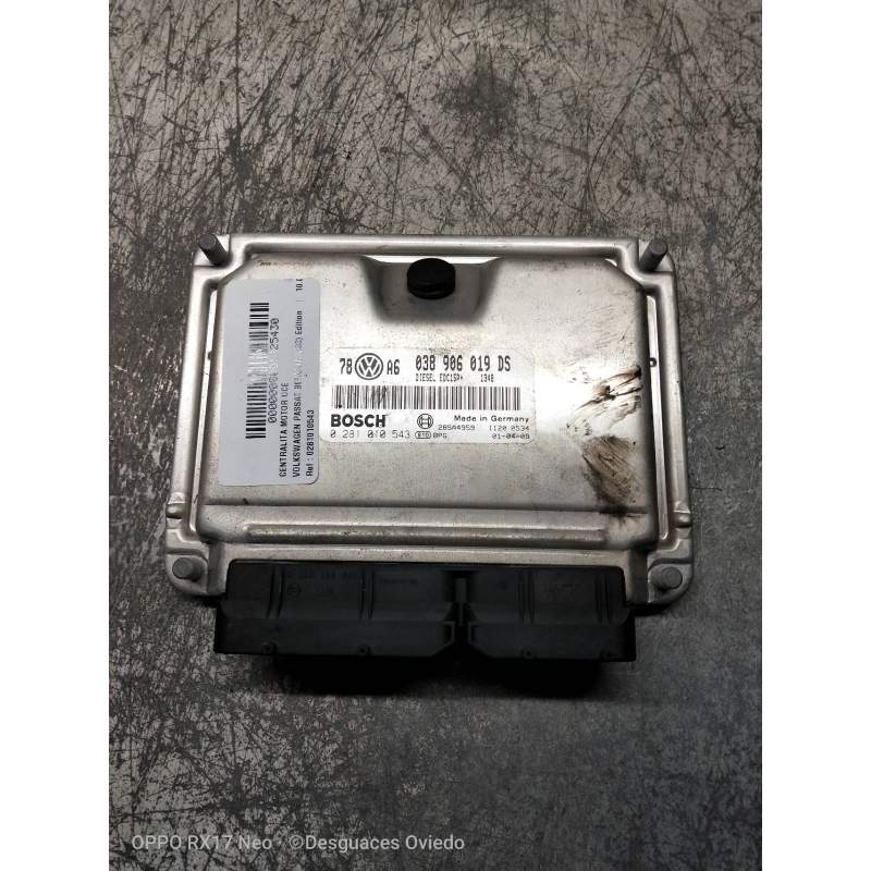 Recambio de centralita motor uce para volkswagen passat berlina (3b3) edition referencia OEM IAM 0281010543 038906019DS EDC15