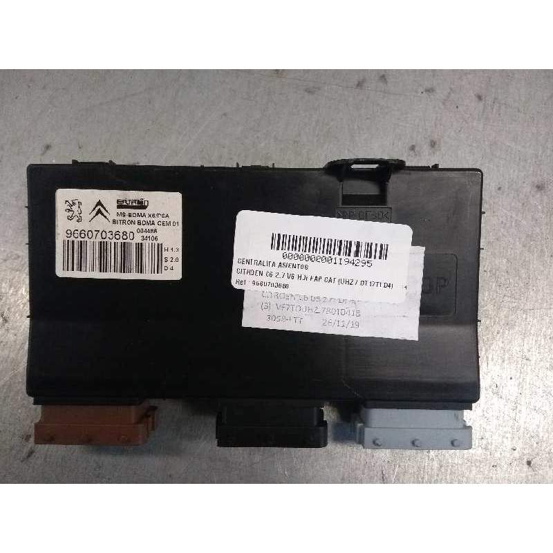 Recambio de centralita asientos para citroën c6 2.7 v6 hdi fap cat (uhz / dt17ted4) referencia OEM IAM 9660703680  