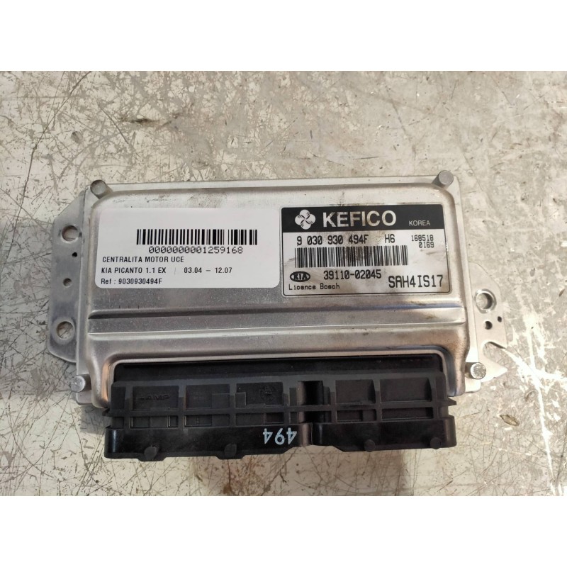 Recambio de centralita motor uce para kia picanto 1.1 ex referencia OEM IAM 3911002045 9030930494F H6 SAH4IS17 KEFICO