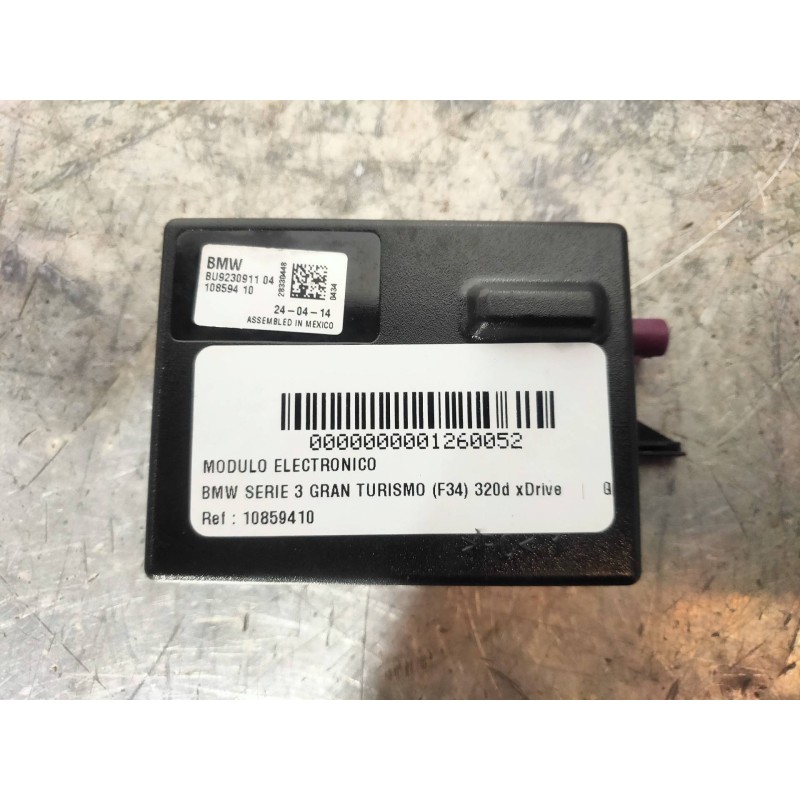 Recambio de modulo electronico para bmw serie 3 gran turismo (f34) 320d xdrive referencia OEM IAM 10859410 BU923091104 