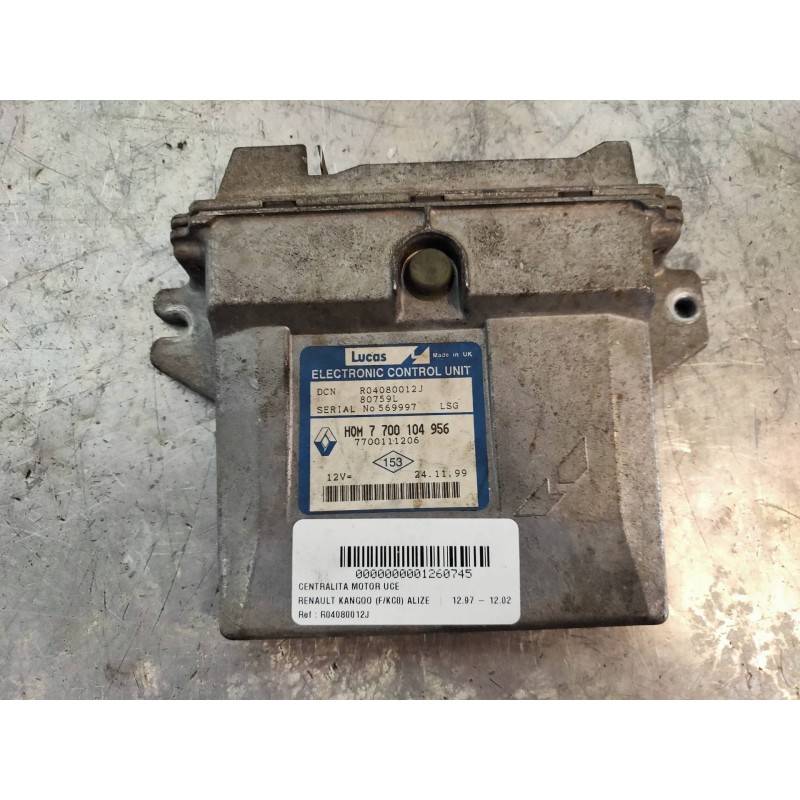 Recambio de centralita motor uce para renault kangoo (f/kc0) alize referencia OEM IAM R04080012J HOM7700104956 7700111206 80759L