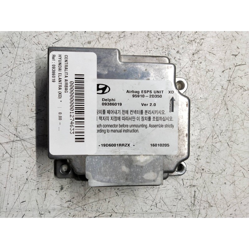 Recambio de centralita airbag para hyundai elantra (xd) referencia OEM IAM 09386019 959102D350 