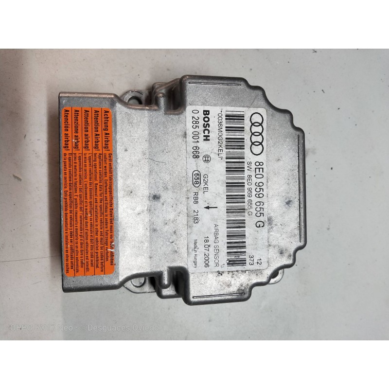 Recambio de centralita airbag para audi a4 berlina (8e) referencia OEM IAM 0285001668 8E0959655G 