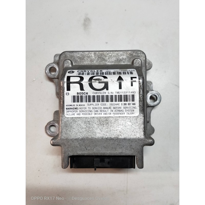 Recambio de centralita airbag para chrysler voyager (rg) referencia OEM IAM 0285001466 04748604AB 