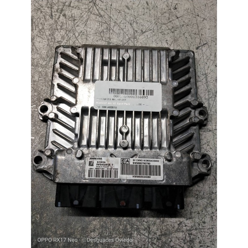 Recambio de centralita motor uce para peugeot 407 st sport pack referencia OEM IAM 5WS40261BT SW9660780780 HW9655534080