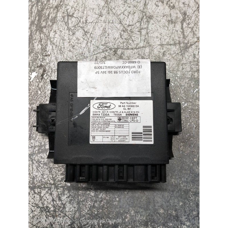 Recambio de modulo electronico para ford focus berlina (cak) ambiente referencia OEM IAM 5WK47230A 98AG15K600DA 