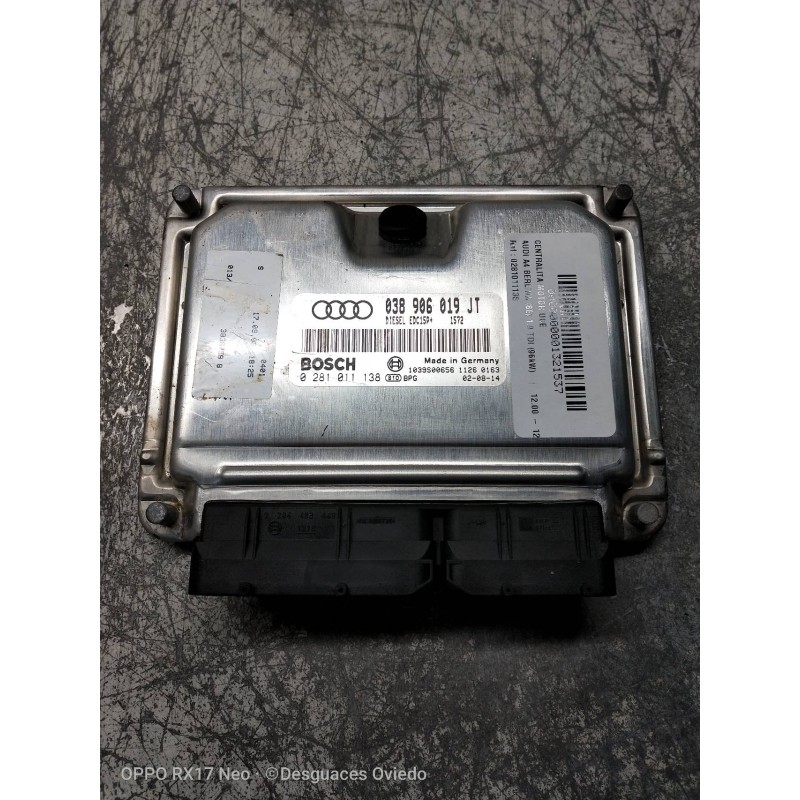 Recambio de centralita motor uce para audi a4 berlina (8e) 1.9 tdi (96kw) referencia OEM IAM 0281011138 038906019JT 