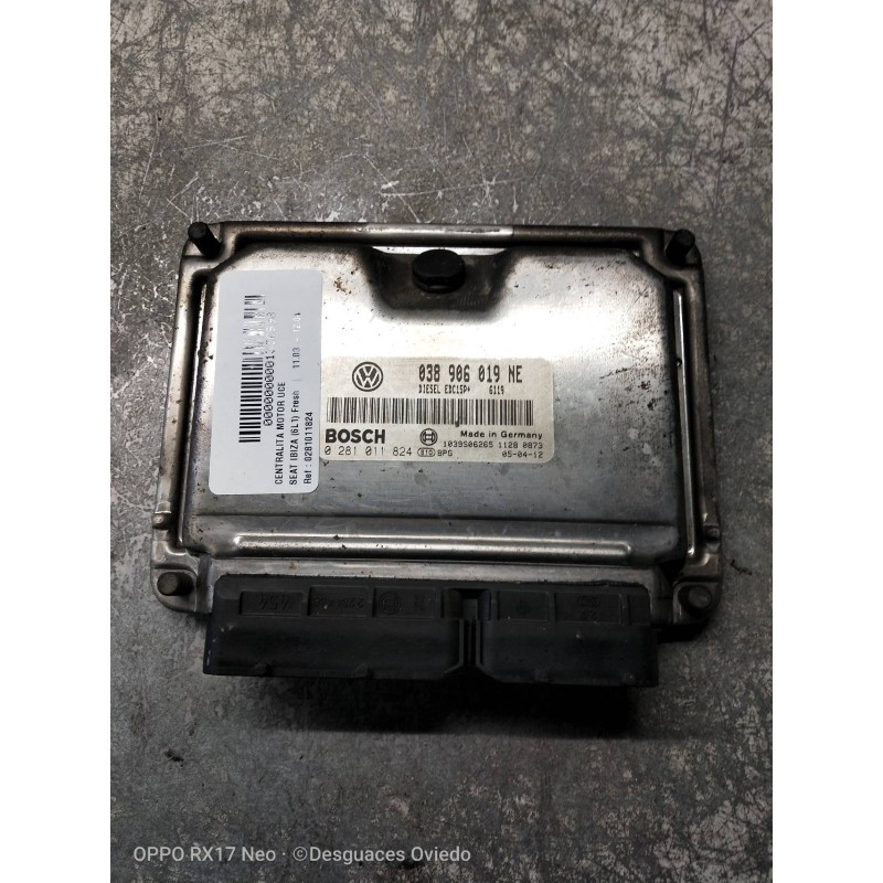 Recambio de centralita motor uce para seat ibiza (6l1) fresh referencia OEM IAM 0281011824 038906019NE EDC15