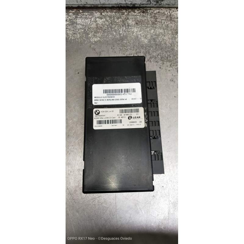 Recambio de modulo electronico para bmw serie 5 berlina (e60) 525d xd referencia OEM IAM 61359186170 84910 23994322