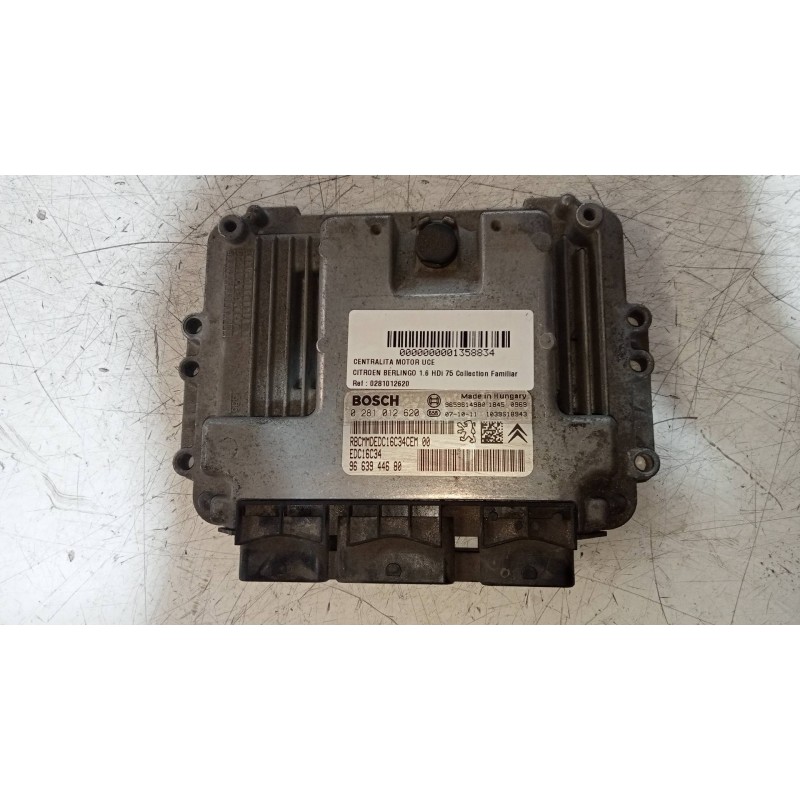 Recambio de centralita motor uce para citroen berlingo 1.6 hdi 75 collection familiar referencia OEM IAM 0281012620 9663944680 9