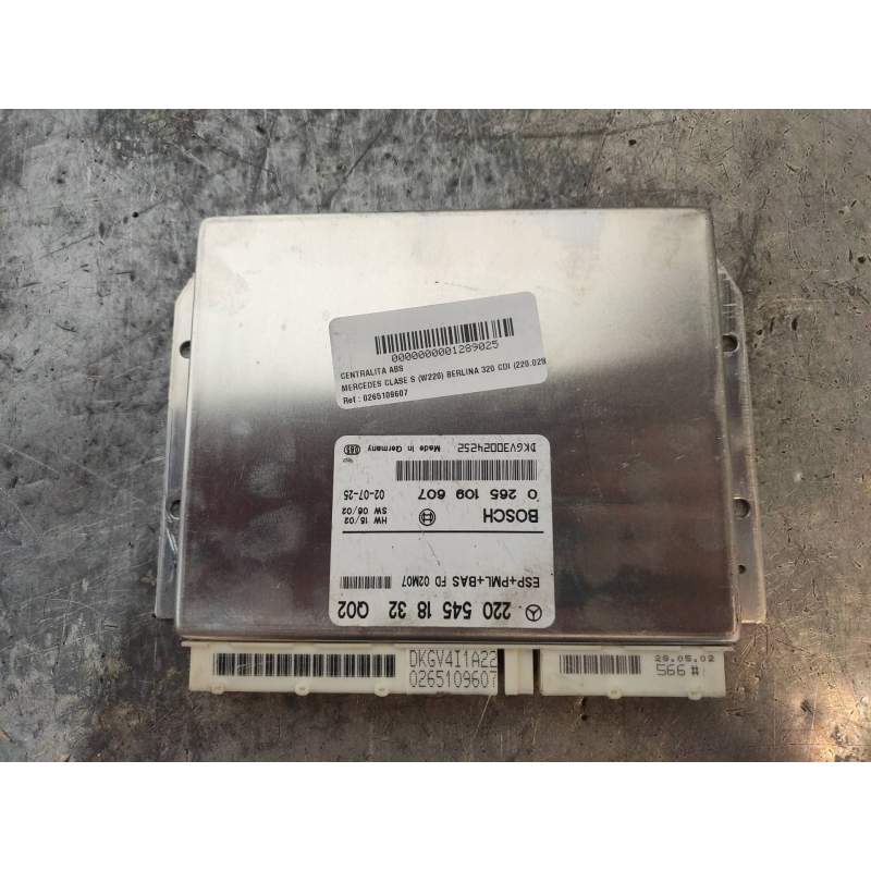 Recambio de centralita abs para mercedes-benz clase s (w220) berlina 320 cdi (220.025) referencia OEM IAM 0265109607 2205451832 