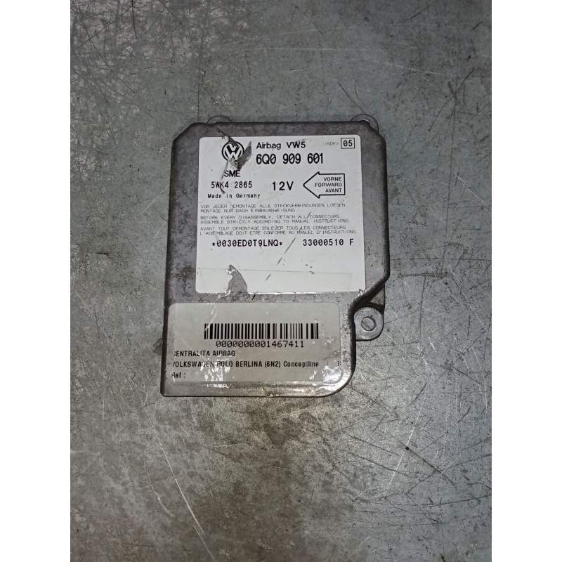 Recambio de centralita airbag para volkswagen polo berlina (6n2) conceptline referencia OEM IAM 6Q0909601 5WK42865 