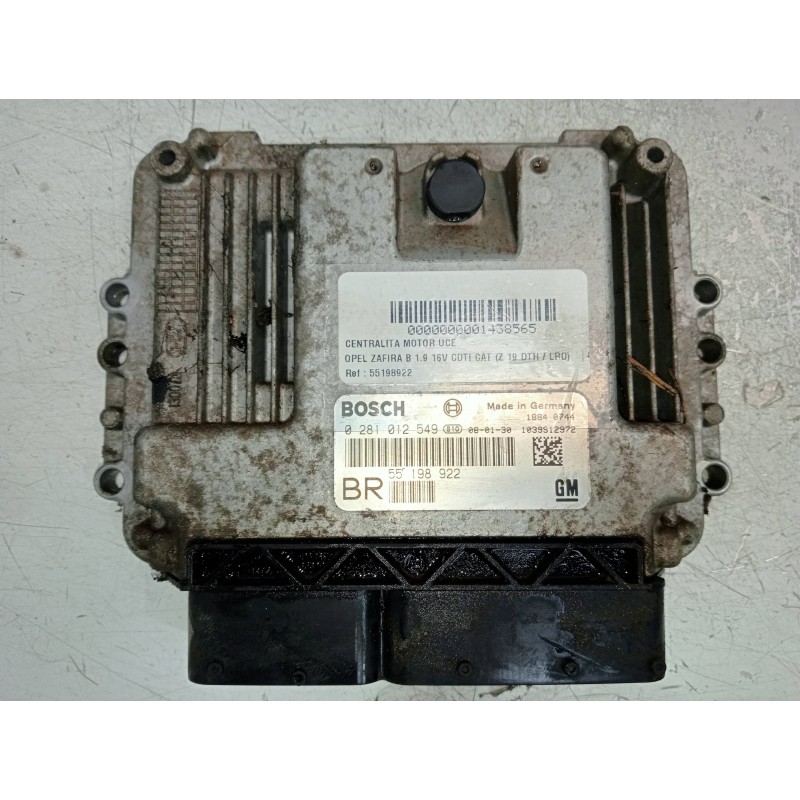 Recambio de centralita motor uce para opel zafira b 1.9 16v cdti cat (z 19 dth / lrd) referencia OEM IAM 55198922 0281012549 103