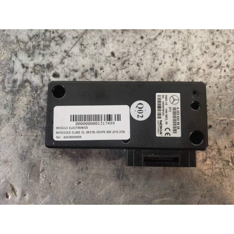 Recambio de modulo electronico para mercedes-benz clase cl (w215) coupe 600 (215.378) referencia OEM IAM A2038209926  