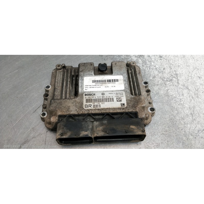 Recambio de centralita motor uce para opel zafira b cosmo referencia OEM IAM 0281012549 55198922 1039S11633