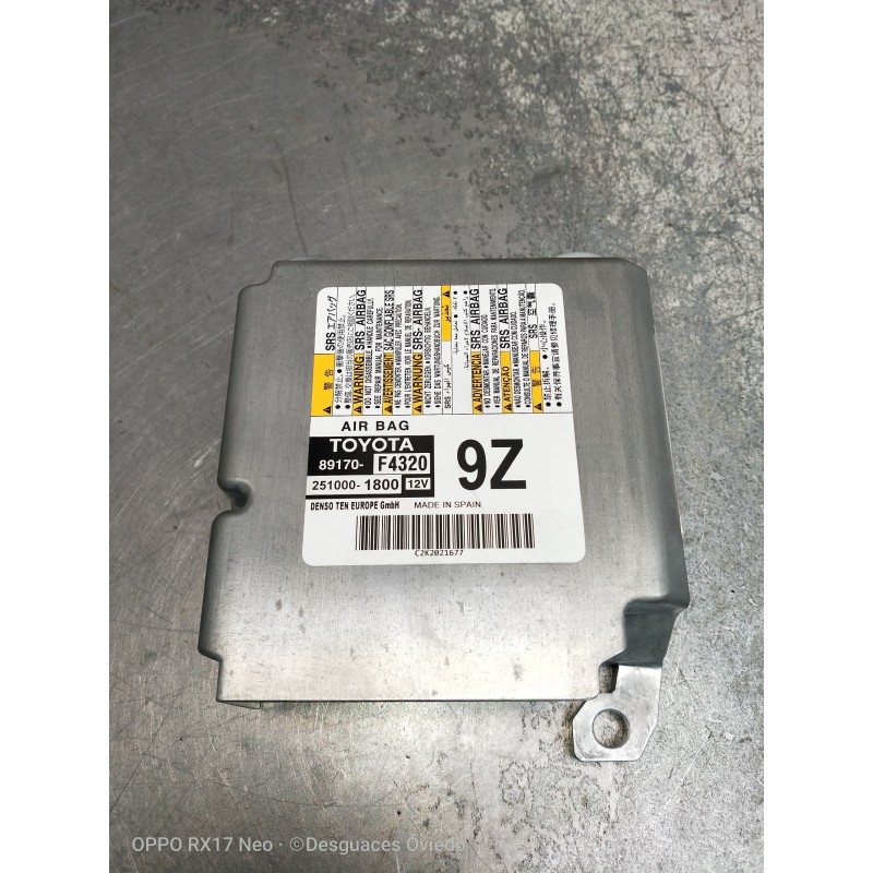 Recambio de centralita airbag para toyota c-hr hybrid style plus referencia OEM IAM 89170F4320 2510001800 