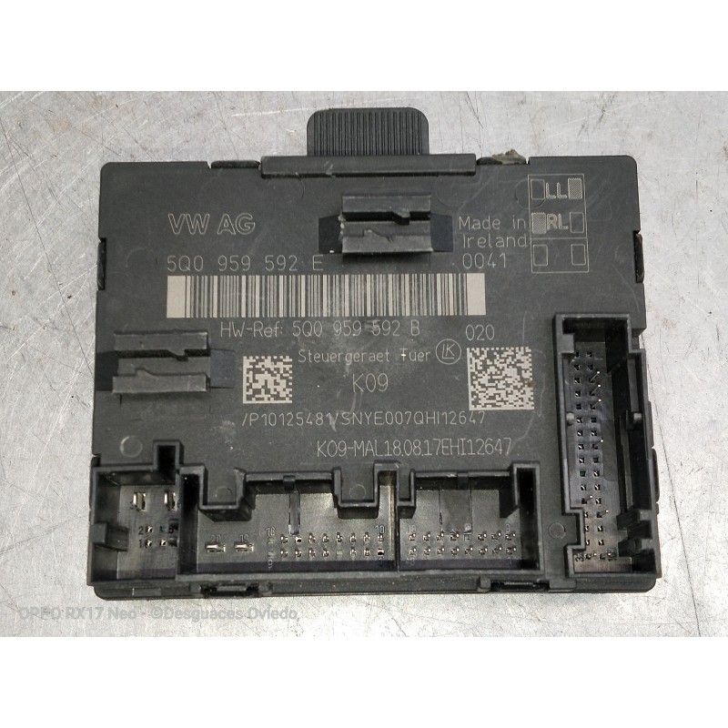 Recambio de modulo electronico para audi a3 (8vk) basic referencia OEM IAM 5Q0959592E 5Q0959592B DEL DERECHO