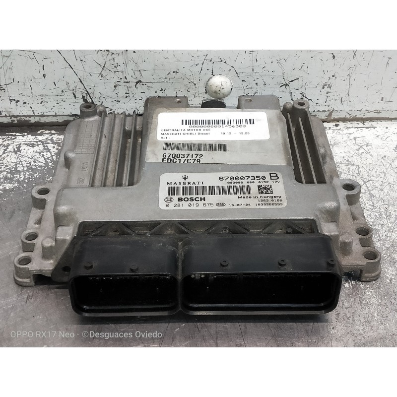 Recambio de centralita motor uce para maserati ghibli diesel referencia OEM IAM 670007350 0281019675 12630160