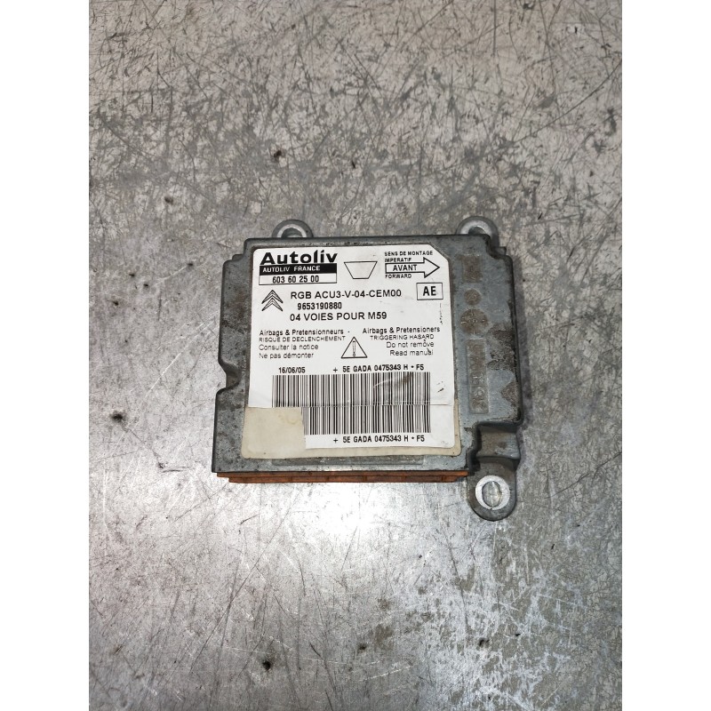 Recambio de centralita airbag para citroen berlingo 1.9 d 600 furg. referencia OEM IAM 9653190880 603602500 