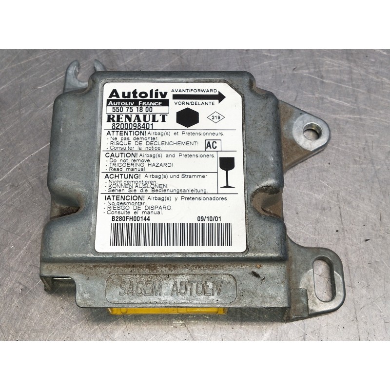 Recambio de centralita airbag para renault kangoo (f/kc0) alize referencia OEM IAM 550751800 8200098401 