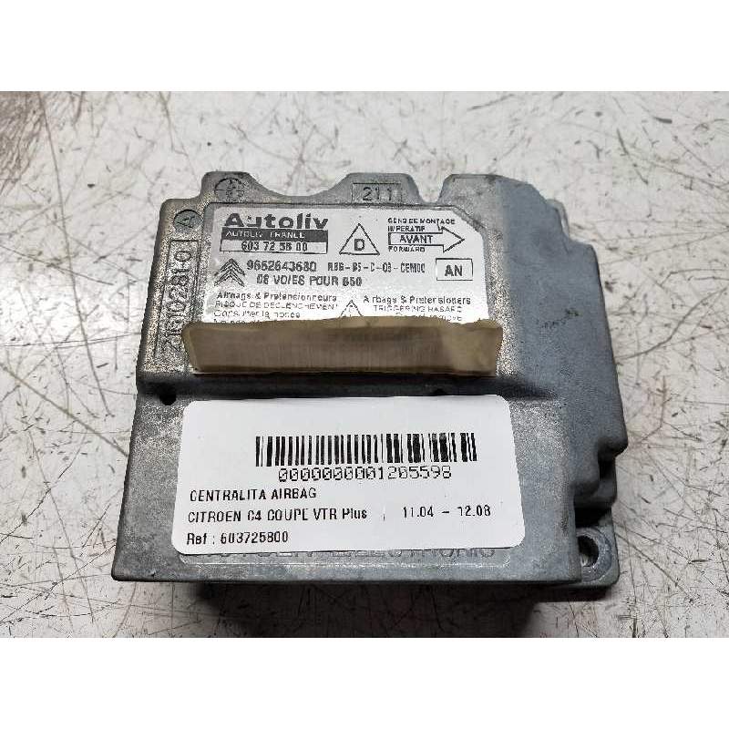 Recambio de centralita airbag para citroën c4 coupe vtr plus referencia OEM IAM 603725800 9662643680 654634
