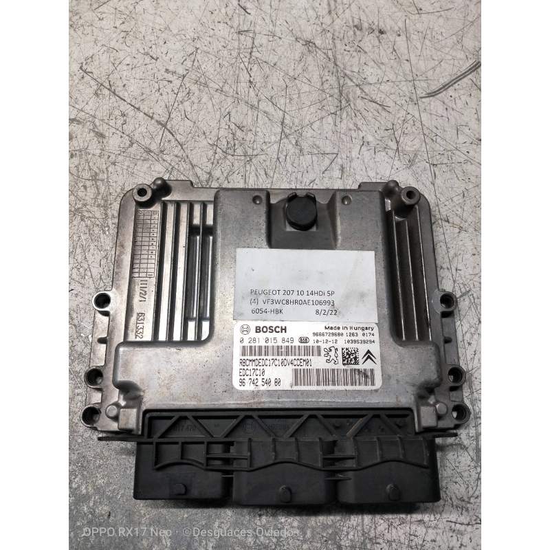 Recambio de centralita motor uce para peugeot 207 confort referencia OEM IAM 0281015849 9674254080 9666729680