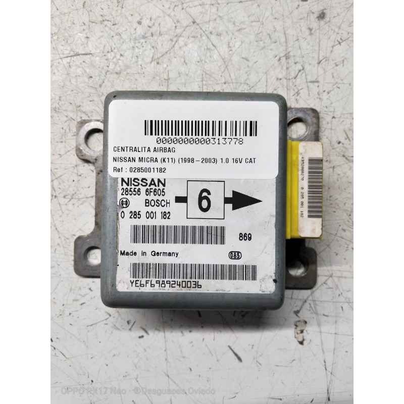 Recambio de centralita airbag para nissan micra (k11) 1.0 16v cat referencia OEM IAM 0285001182 285566F605 