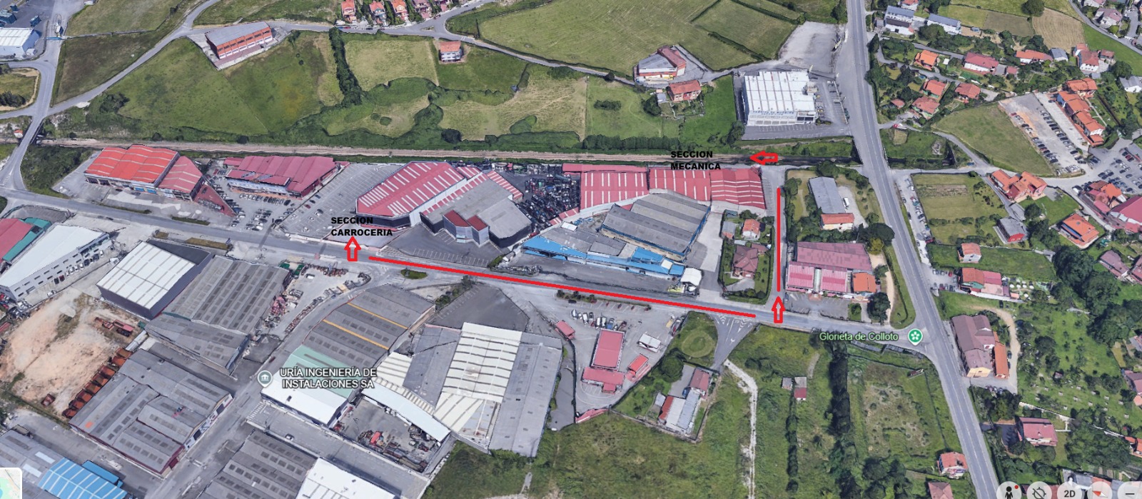 Ubicación e instalaciones de Desguaces Oviedo en Granda, Asturias