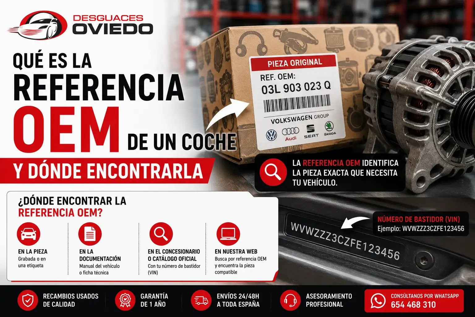 Qué es la referencia OEM de un coche y dónde encontrarla
